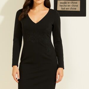 Guess Black Long Sleeve Dress